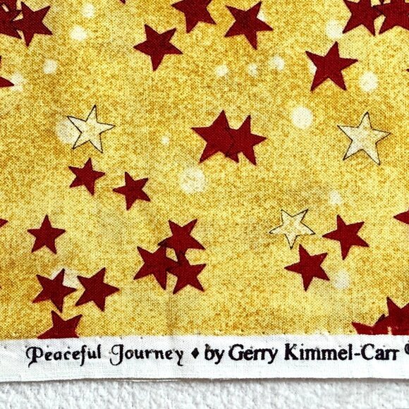 Peaceful Journey Quilting Fabric - Red & Gold Stars - Benartex - 2.5 yards - Picture 3 of 5